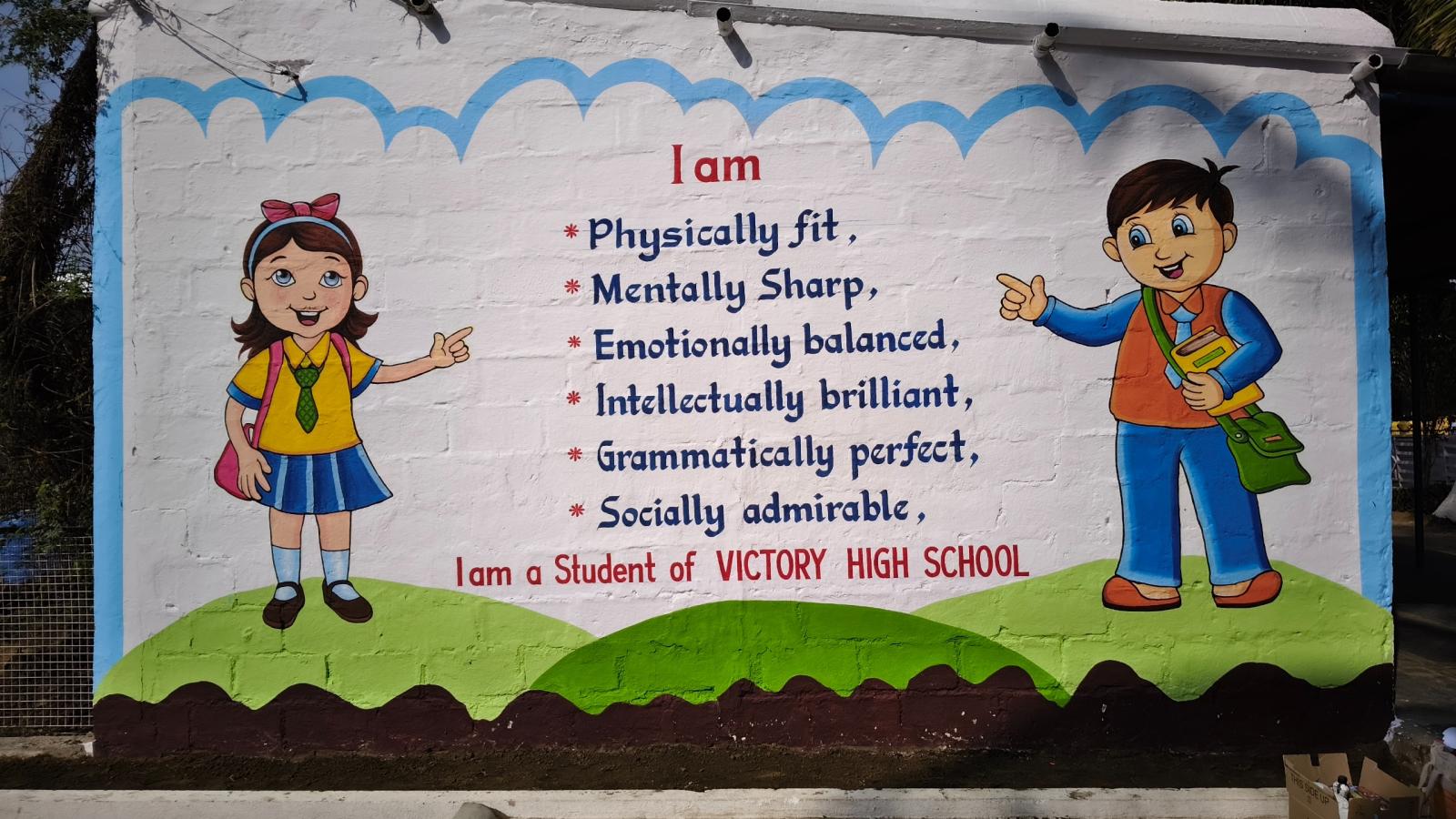 Inspirational Quotes On Wall of Victory High School